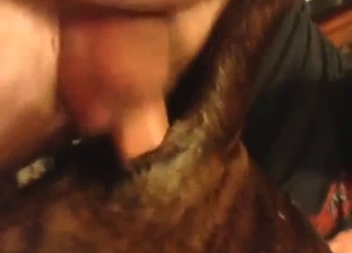 近距离拍摄的动物园性爱镜头，展示了一个技术娴熟的男人。