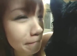 JAV bestiality sex scene with a nice rimjob